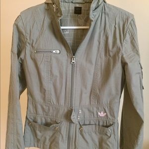 Green Adidas utility running jacket